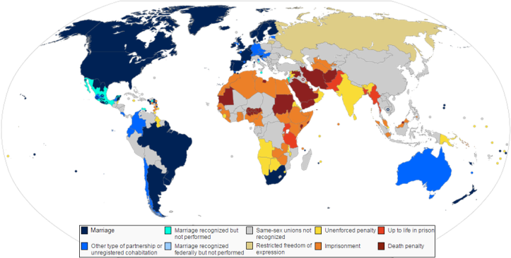 Worldwide Laws Regarding Homosexual Relationships and Expression